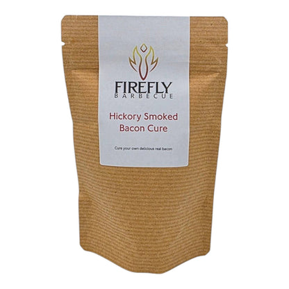 FireFly Barbecue bacon curing kit with hickory smoked bacon curing salts and ingredients for homemade bacon.