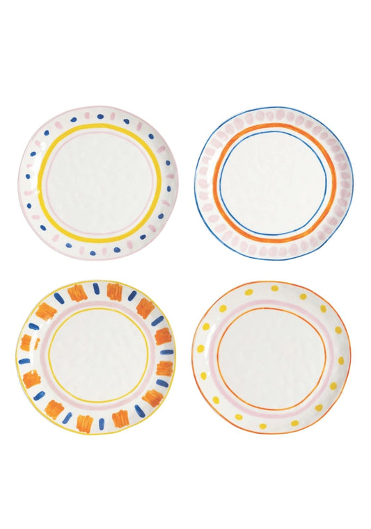 Set of four Soleil dessert side plates by Casa by Josephine Jenno, featuring elegant design and ceramic material.