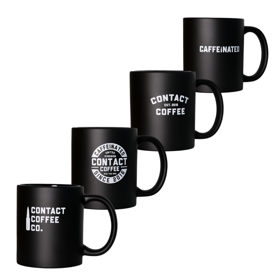Contact Coffee Co Mug Sortie Bundle gear featuring a stylish mug with the Contact Coffee Company Ltd. logo on a white background.