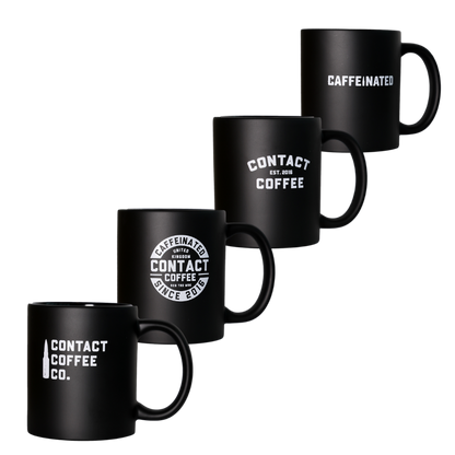 Contact Coffee Co Mug Sortie Bundle gear featuring a stylish mug with the Contact Coffee Company Ltd. logo on a white background.