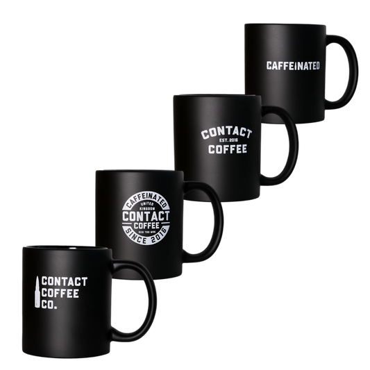 Contact Coffee Co Mug Sortie Bundle gear featuring a stylish mug with the Contact Coffee Company Ltd. logo on a white background.