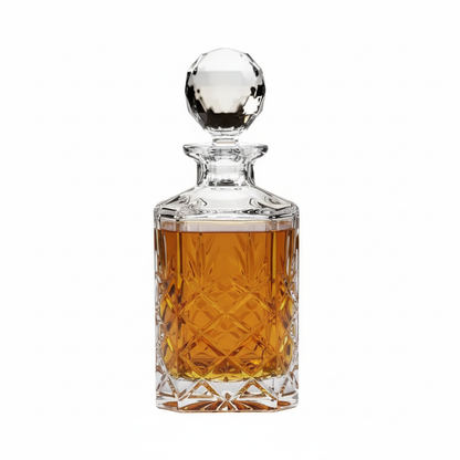 Crystal Full Cut Square Spirit Decanter - 0.8ltr