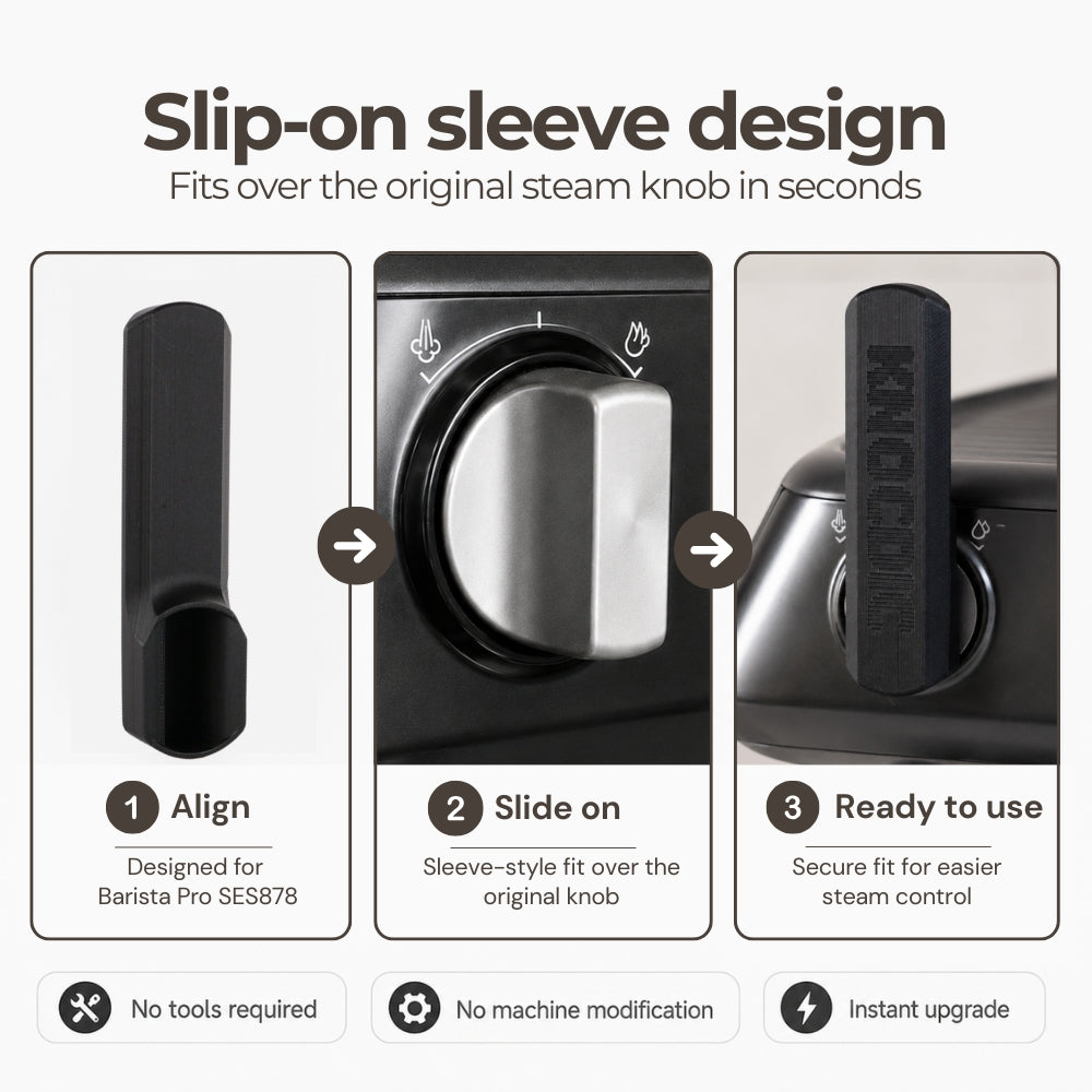 KNOCDIC® Sage Breville Steam Lever Handle Attachment for Barista Pro espresso machine with slip-on design