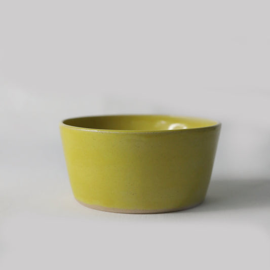 Sun yellow breakfast bowl by Katie L Thompson Designs, featuring a classic ceramic design perfect for morning meals.