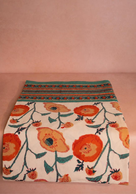 Casa by Josephine Jenno Terrific Teal tablecloth, 150x220cm, vibrant teal fabric with a smooth, elegant finish.