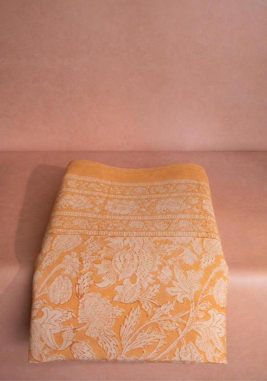 Beautiful Lovely Lila Casa by Josephine Jenno tablecloth with intricate floral patterns on soft fabric.