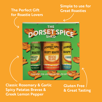 The Dorset Spice Shed - Krispy Roasties Roast Potato Seasoning Gift Pack - A Perfect Gift for Roastie Lovers - Three Fantastic Flavours