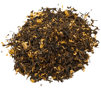 Porter Hill Tea Company black Tiramisu tea in transparent packaging, showcasing the tea leaves and aroma profile.