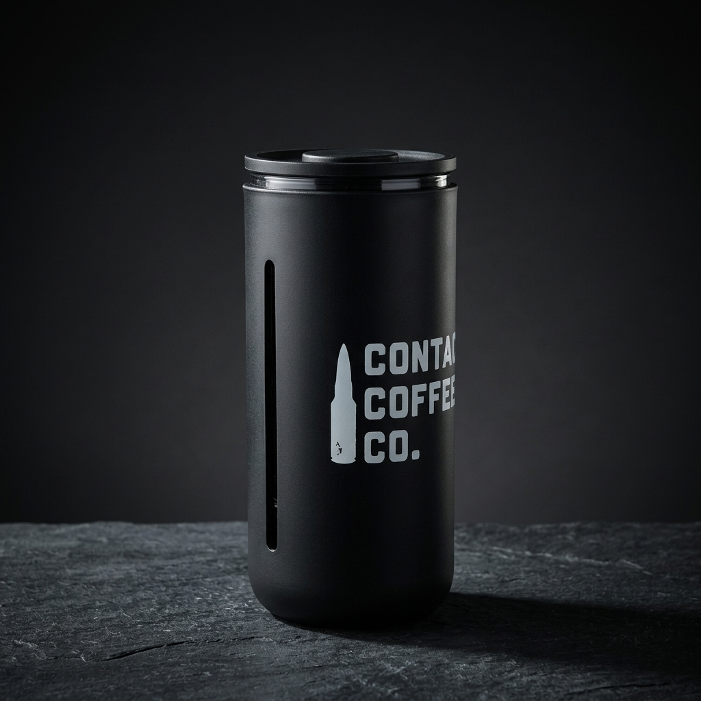 Timemore French Press gear by Contact Coffee Company Ltd., 450ml travel cafetière with plunger and slot for brewing coffee on the go.