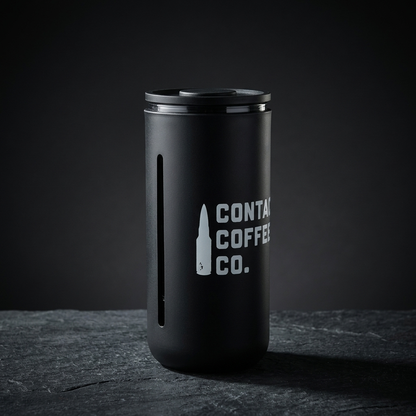 Timemore French Press gear by Contact Coffee Company Ltd., 450ml travel cafetière with plunger and slot for brewing coffee on the go.