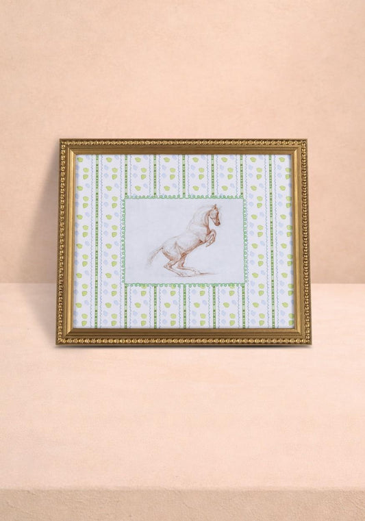 Casa by Josephine Jenno Stable Beauty framed print, playful wall art for children's bedrooms featuring sophisticated animal design.