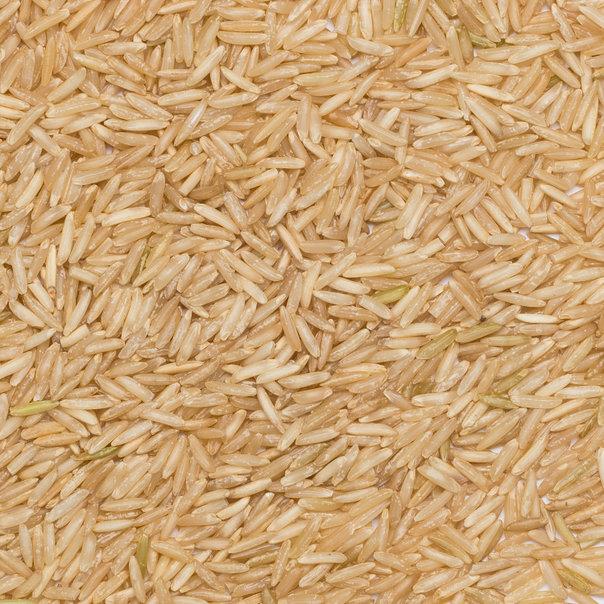 Whole Food Earth organic brown Basmati rice in a bag, GMO-free, natural, vegan, dairy-free, no added sugar.