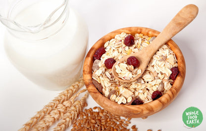 Whole Food Earth Cranberry Delight Muesli cereal with flakes, cranberries, and seeds, GMO-free, vegan, dairy-free, no added sugar