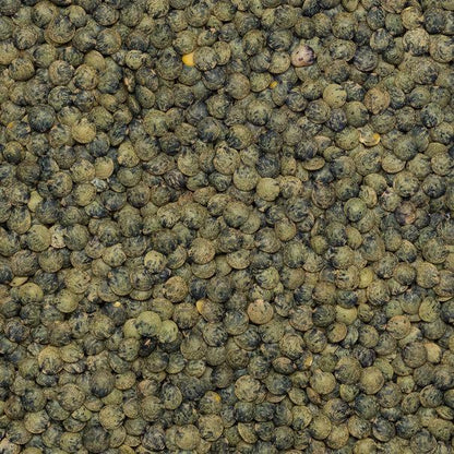 Dark speckled lentils from Whole Food Earth, GMO-free, vegan, natural beans and pulses suitable for healthy cooking.