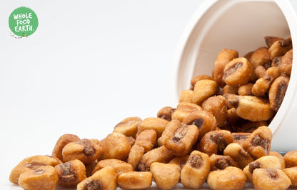 Giant ready-salted GMO-free vegan corn snack from Whole Food Earth, featuring whole corn kernels in a natural, salted presentation.