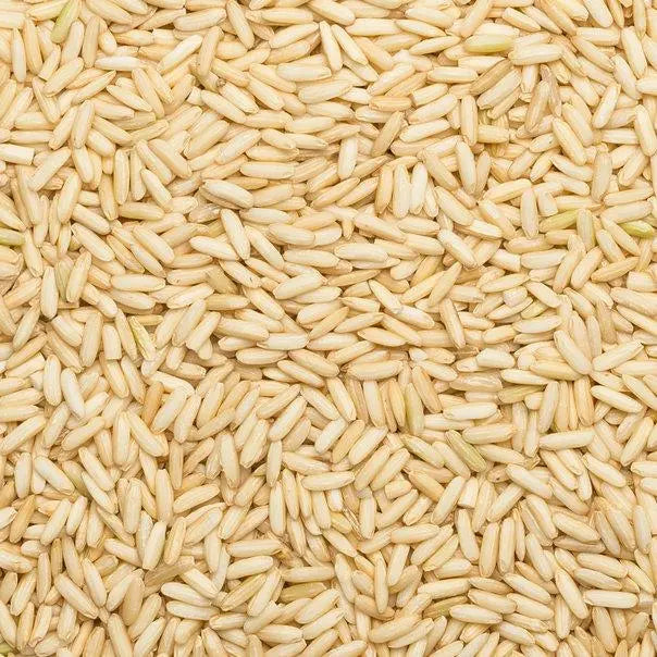 Organic Brown Glutinous Long Rice from Whole Food Earth, GMO-free vegan rice with raw, eco-social benefits, suitable for healthy dishes.