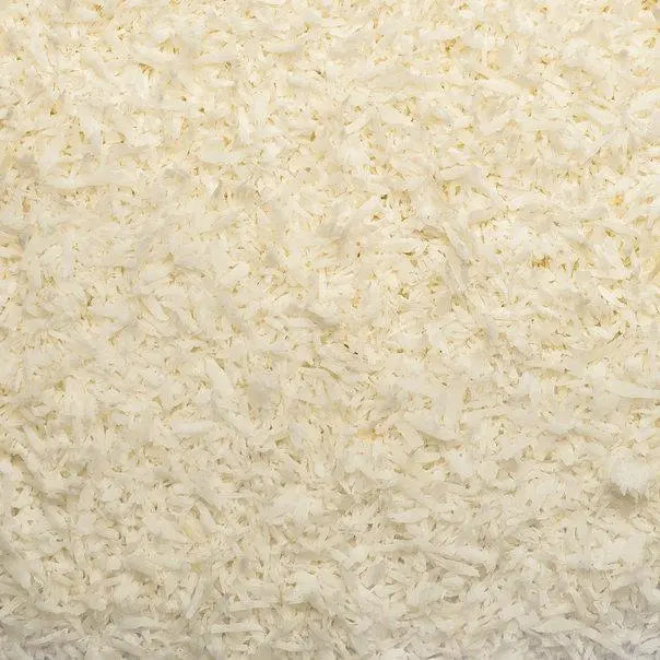 Organic desiccated coconut from Whole Food Earth, a GMO-free nuts and seeds product with shredded coconut visible in the image.