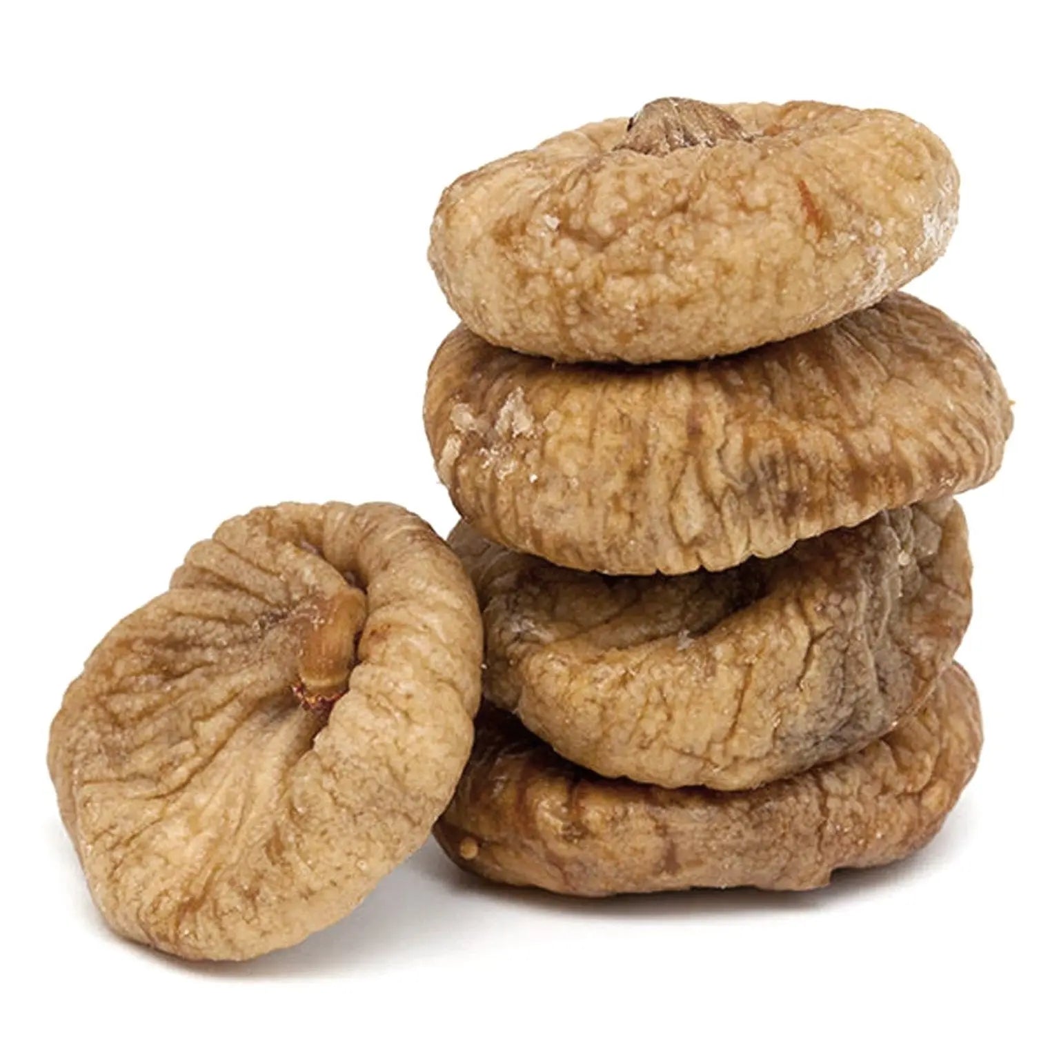 Whole Food Earth organic dried figs, natural and sun-dried, showing plump, textured fruit slices in a close-up image.