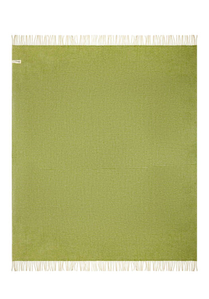 Wool Waffle Blanket In Green