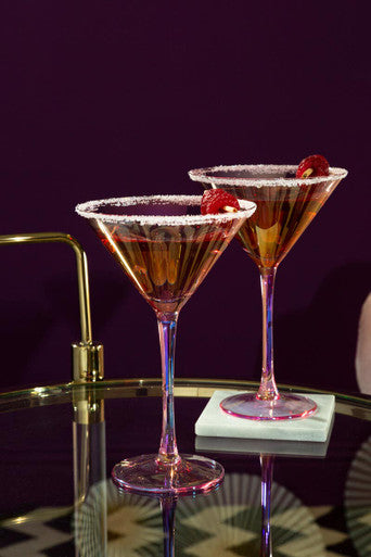 Set of 2 Orsina Frosted Deco martini glasses with elegant frosted design
