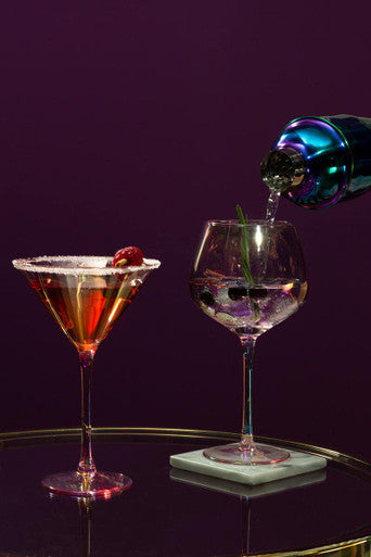Set of 2 Orsina Frosted Deco martini glasses with elegant frosted design