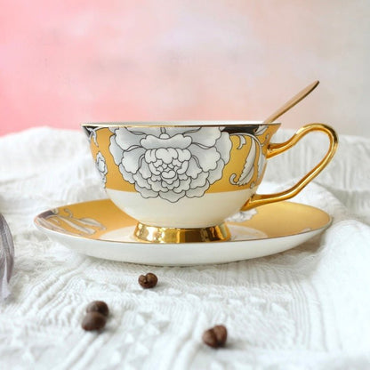 Regal Bloom Bone China Teacup and Saucer